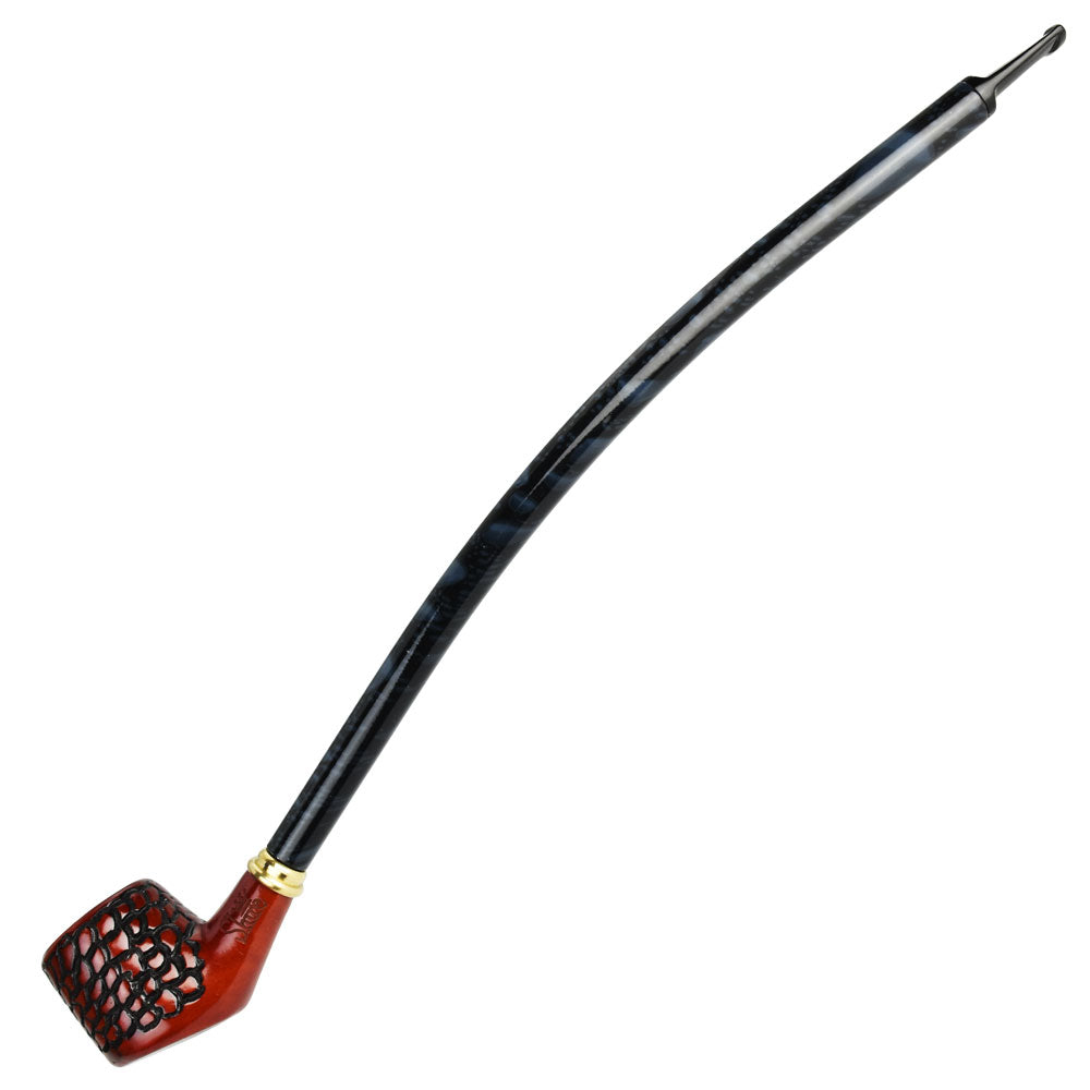 Pulsar Shire Pipes Curved Engraved Cherry Wood Tobacco Pipe – 15″