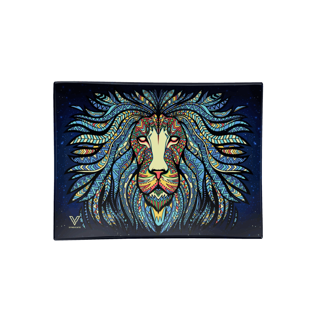 Tribal Lion Glass Rollin’ Tray