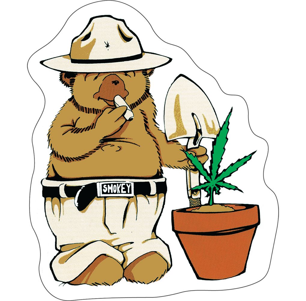 Smokey Bear Pot-ted Plant Sticker – 5″ x 4.25″