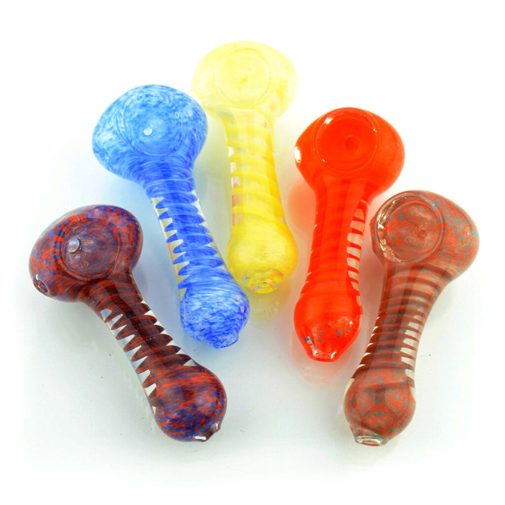 Compact Spiral Glass Dry Herb Pipe