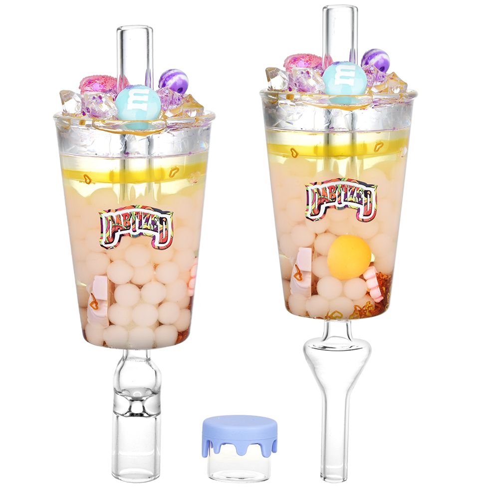 Dabtized Bottoms Up Shot Glass 2 In 1 Honey Straw – 4″ / 10mm F / Asst Designs