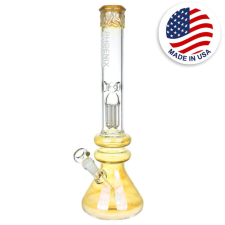 Phoenix Rising Double Bauble Beaker Water Pipe -17.5"/14mm F