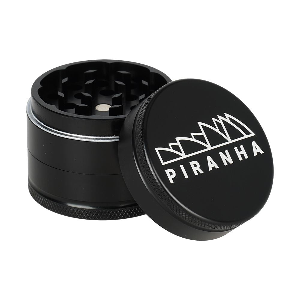 6CT BOX – Piranha Grind-and-Store Aluminum Grinder – 3pc / 2″ / Black
