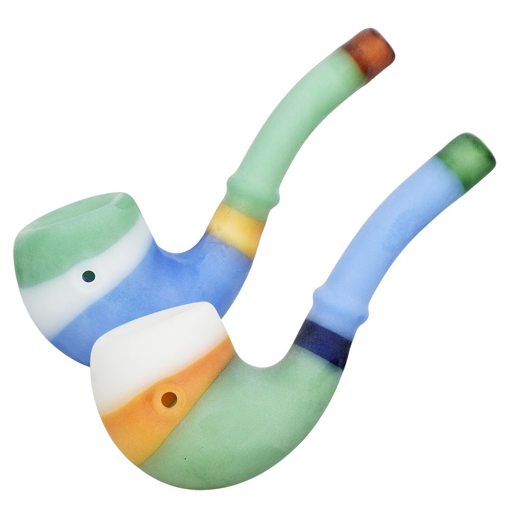 Playtime Sandblasted Sherlock Glass Pipe – 6″ / Colors Vary