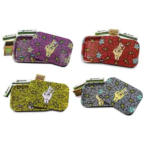 Afghan Hemp Metal Tray for Rolling and Organization - Image 2
