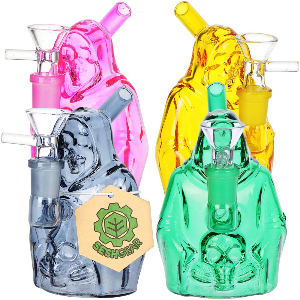 4CT BUNDLE – SeshGear Nocturnal Nightmare Glass Water Pipe – 4.5″ / 14mm F / Assorted Colors