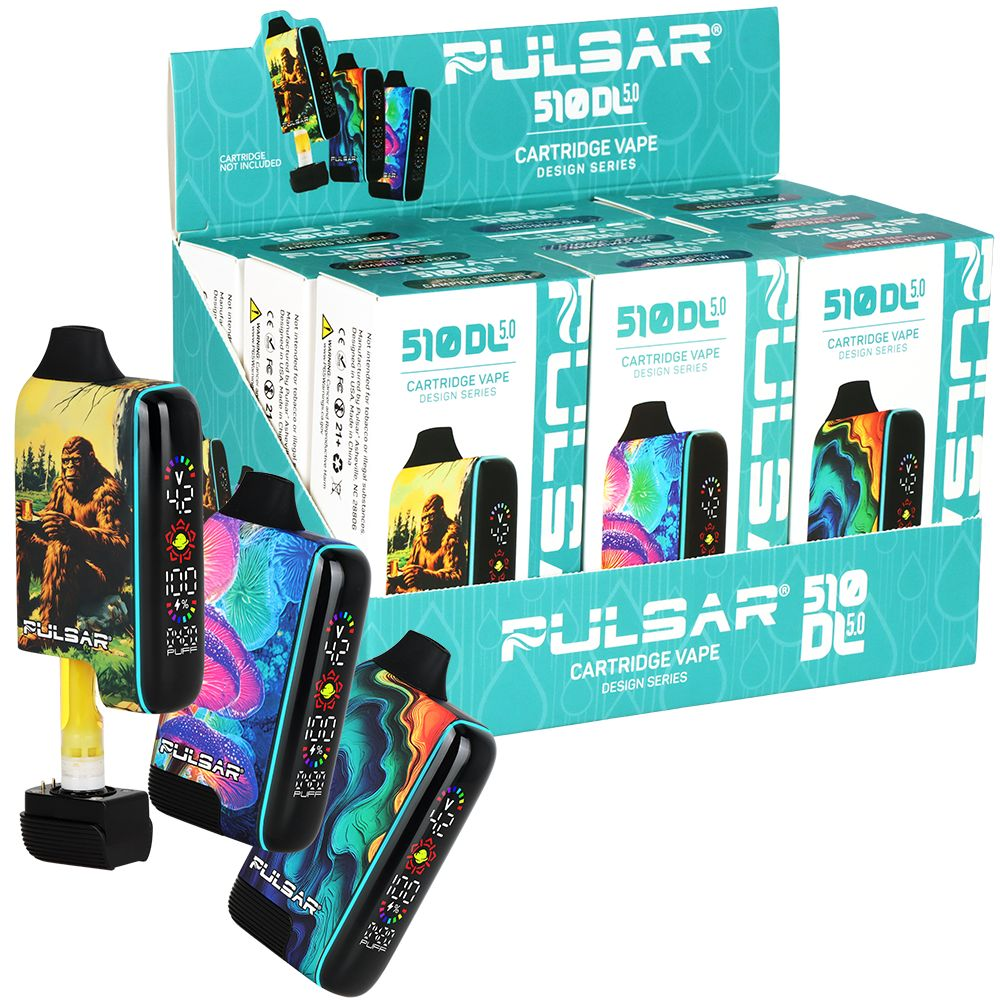 9CT DISPLAY – Pulsar 510 DL 5.0 LCD Screen Vape Bar Design Series – 1000mAh / Assorted Designs