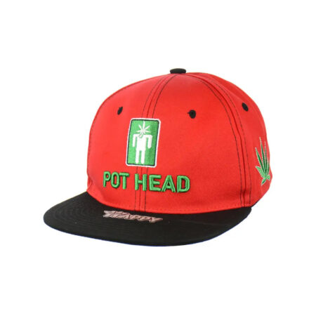 Pot Head Leaf Embroidered Snapback Hat - 100% Cotton Comfort