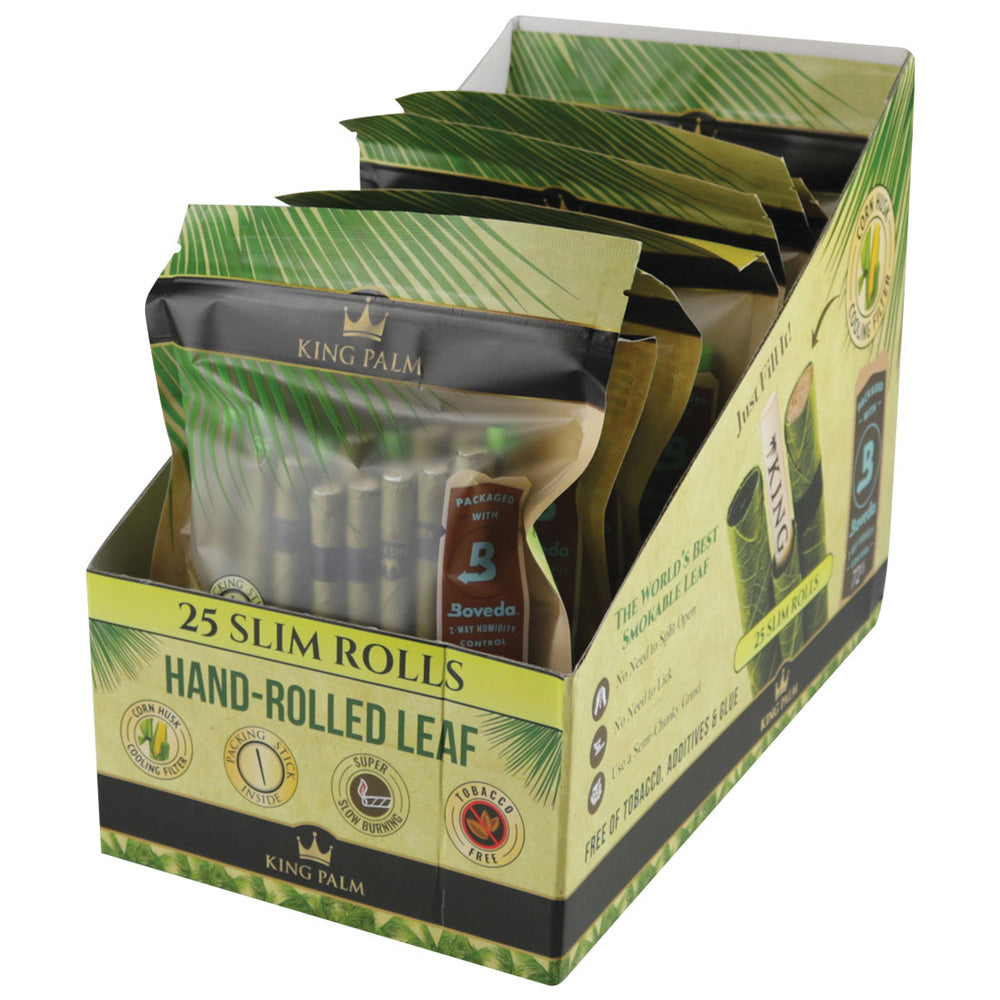 King Palm Hand Rolled Leaf – 25ct / Slim – 8PC DISPLAY