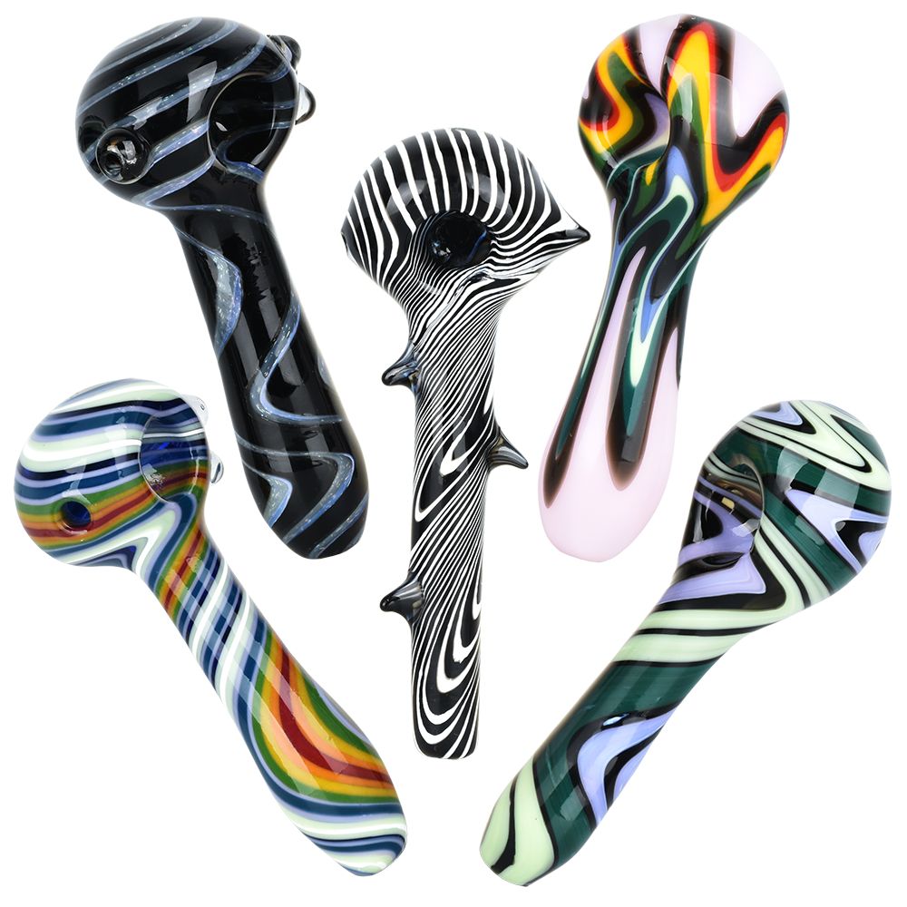 Mixed Illusions Assortment Glass Spoon Pipes – 4.5″ 10ct