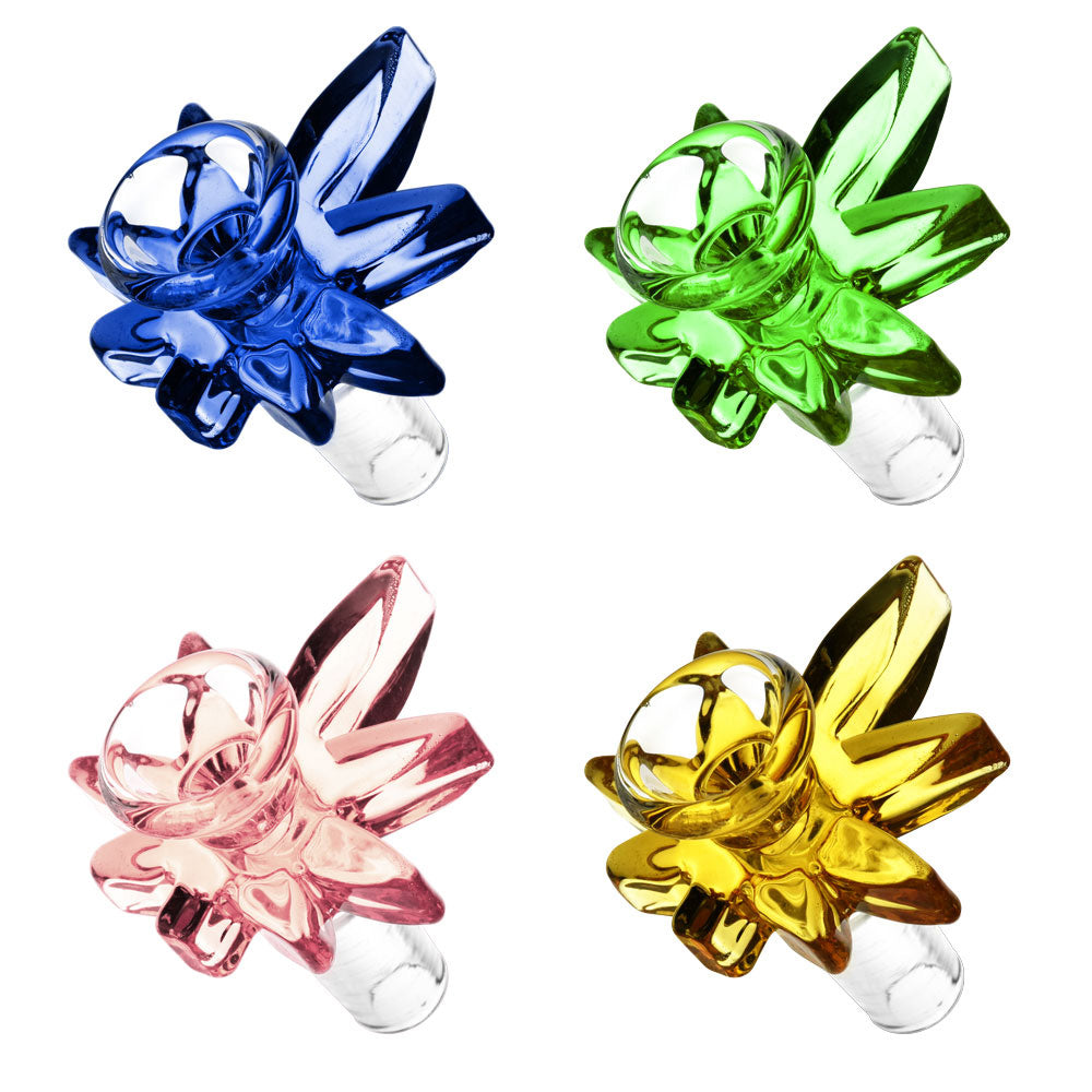 Cannabis Leaf Glass Herb Slide – Colors Vary