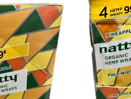 Natty Hemp Full Width Organic Natural 4 Wraps (3 Count) Pineapple Flavor