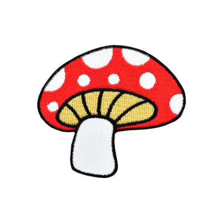 Funky Fly Agaric Mushroom Embroidered Iron-On Patch - 2.75" x 2.5"