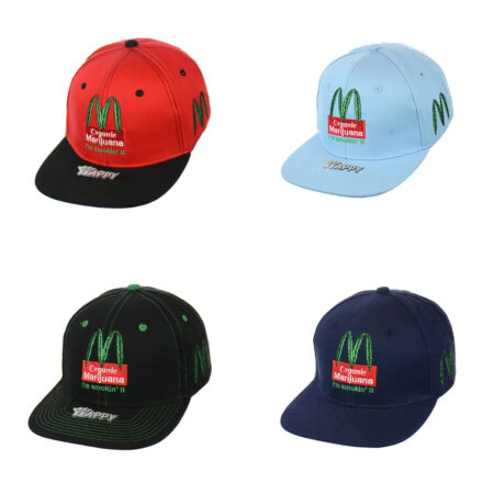 Organic Leaf Embroidered Snapback Hat 100% Cotton
