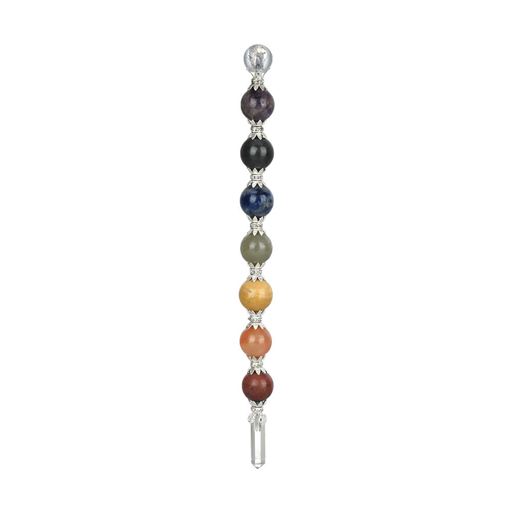 Chakra Stone Ball Wand – 8.5″