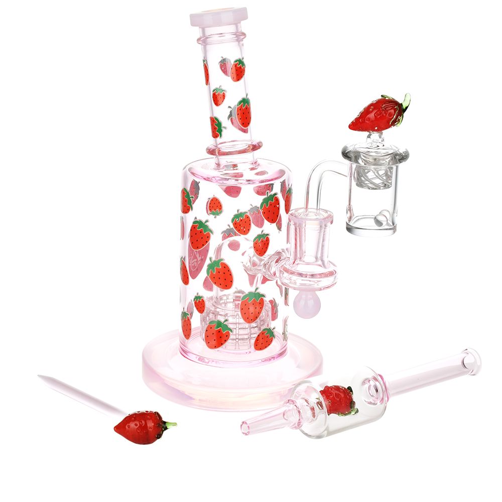 Pulsar Strawberry Cough Glow In The Dark Dab Rig Kit – 8″ / 14mm F