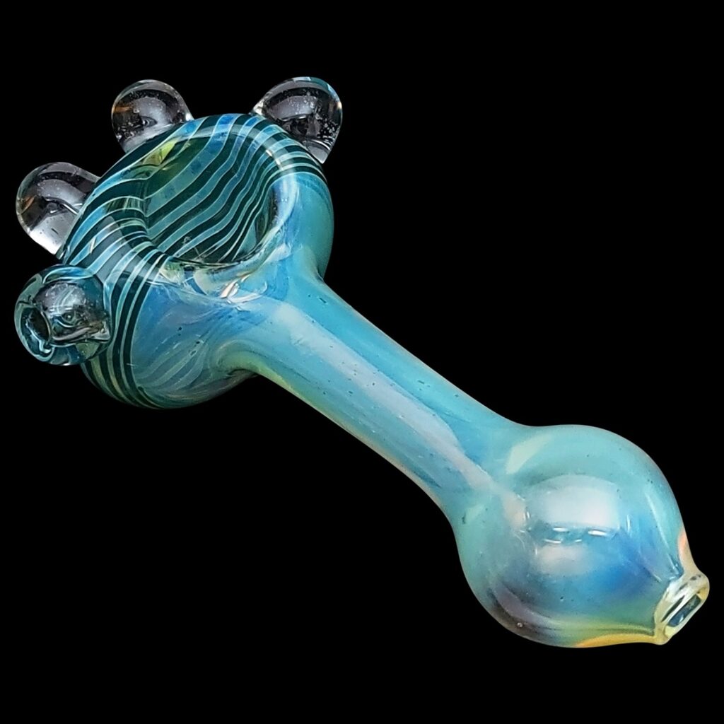 LA Pipes “Spiral Marble Head” Glass Spoon Pipe