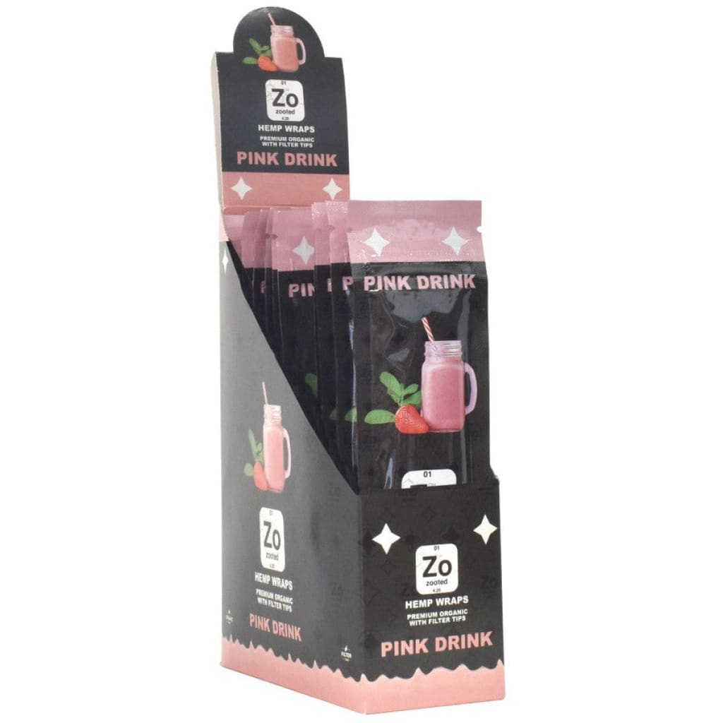 Pink Drink Flavored Hemp Wraps Box – 25 Packs, 2 Wraps Each