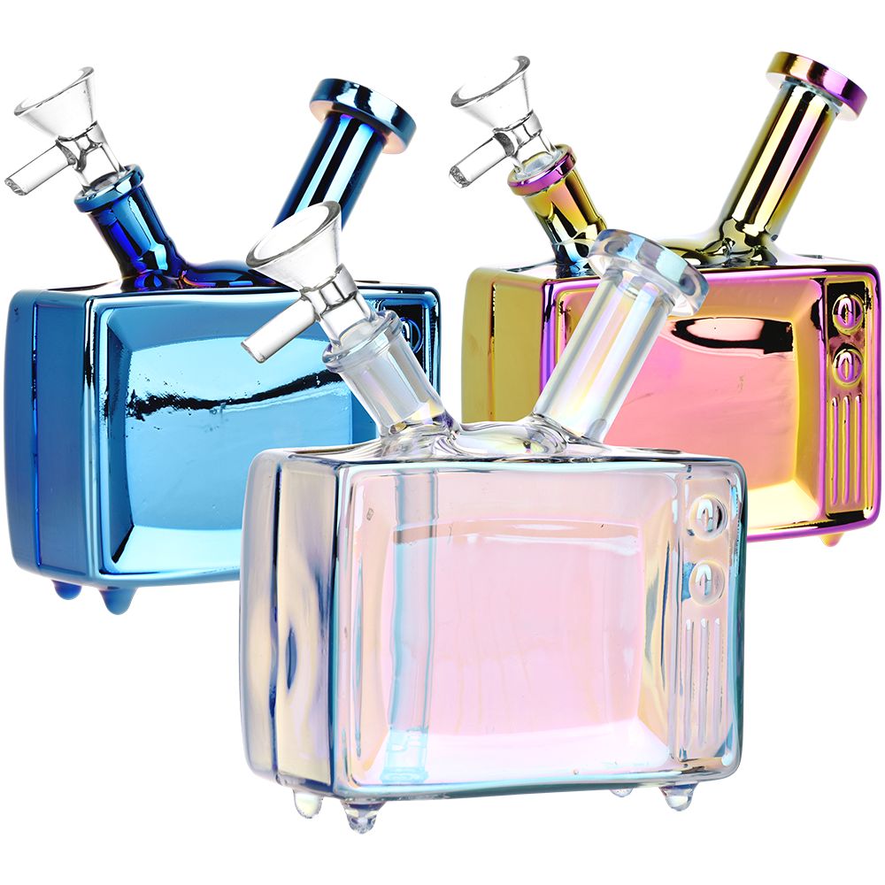 Retro TV Electroplated Glass Water Pipe – 5.75″ / 14mm F