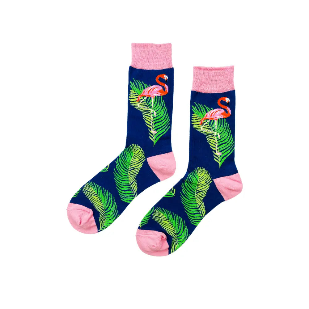 Flamingo Leaf Socks – Comfortable and Stylish for All Sizes