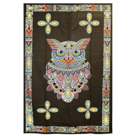 Sacred Owl Cotton Tapestry