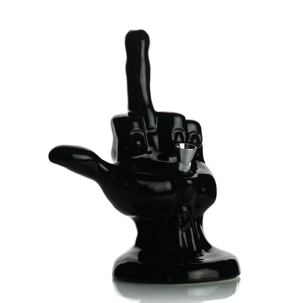 Ceramic Middle Finger Hand Pipe 7 Inch Unique Smoking Accessory