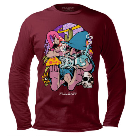 Pulsar Flamingo Wizard Long Sleeve Shirt - Wine