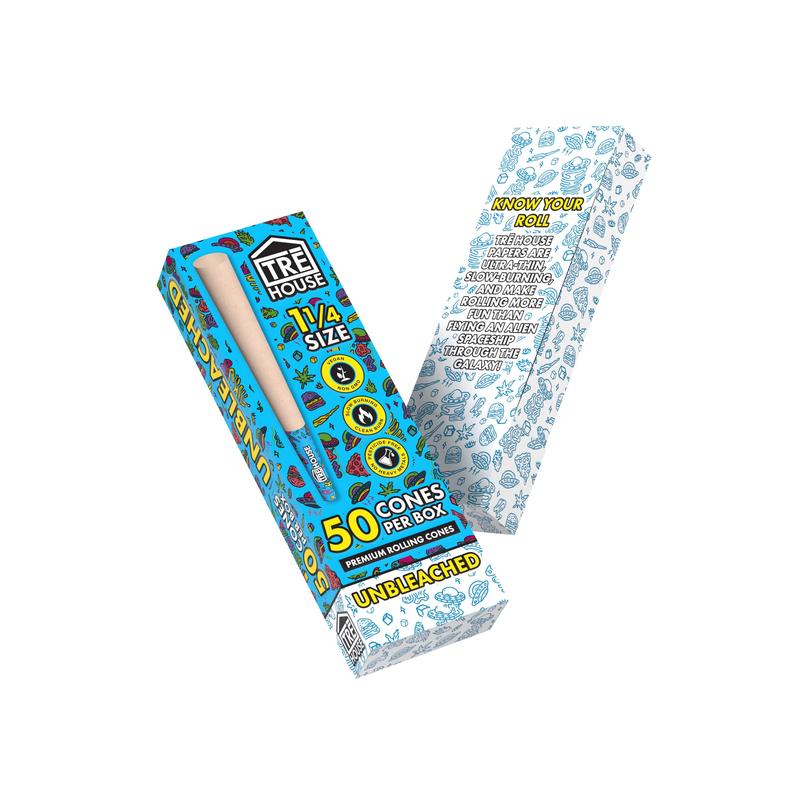 Pre Roll Cones – 50 Count – 1 1/4″ – Unbleached – (36 x 1 Packs) 36pc MC