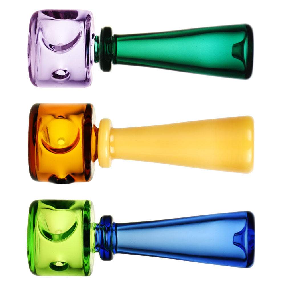 Pulsar Stacked Geometric Hand Pipe – 4.25″ / Colors Vary