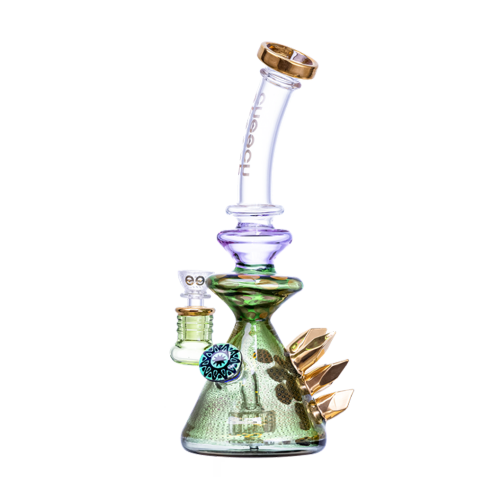 Cheech Glass 10″ Multi-Color Gold Crystal Rig