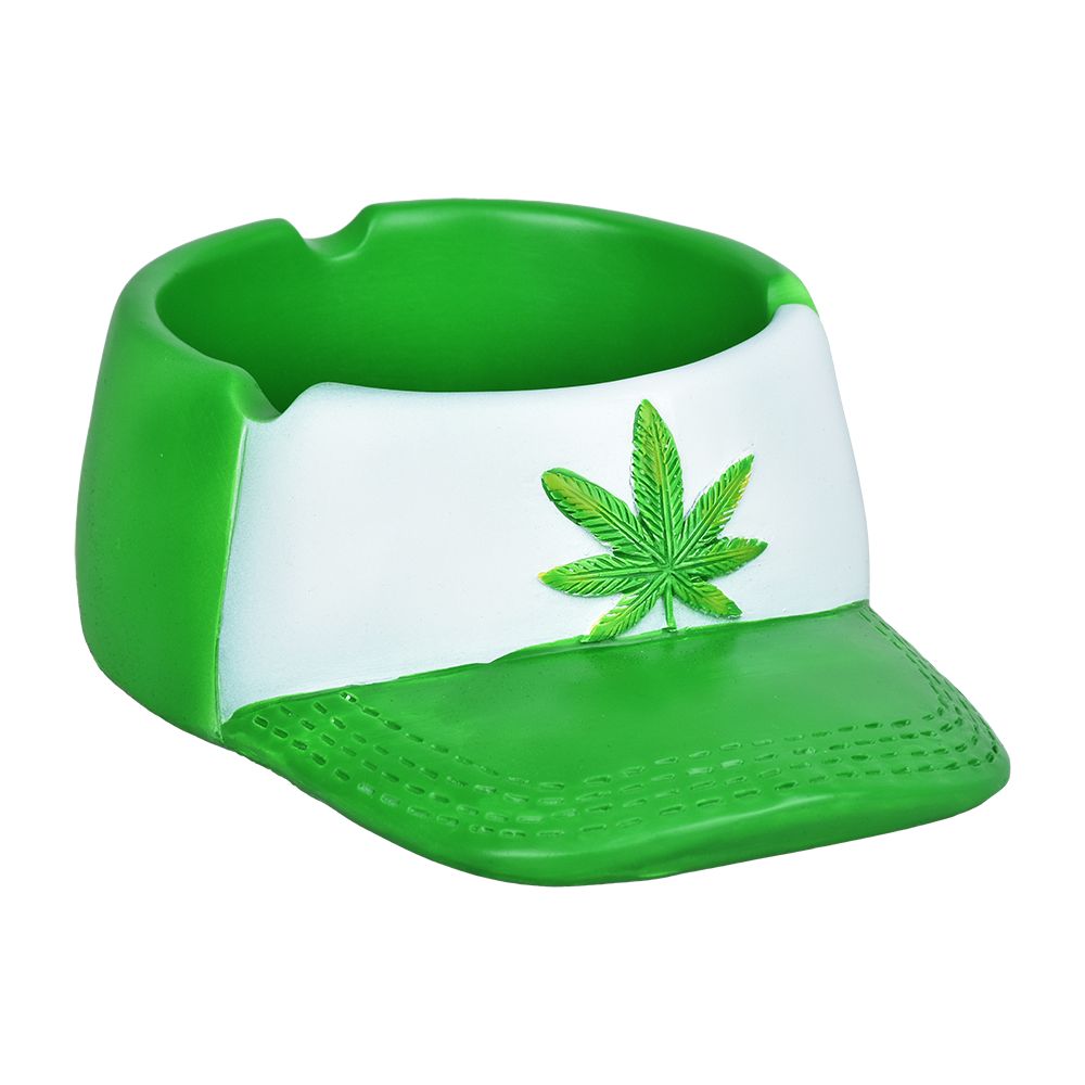 Hemp Leaf Baseball Cap Ceramic Ashtray – 6.5″ / 4″