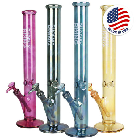 Phoenix Rising Shine Tall Straight Water Pipe-18"/14mm F/Color Vary