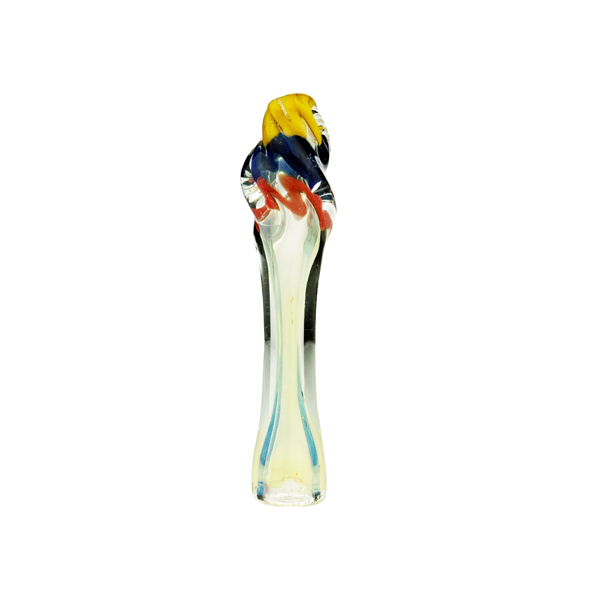 Artisan Twisted Silver Fume Glass Chillum - Image 2