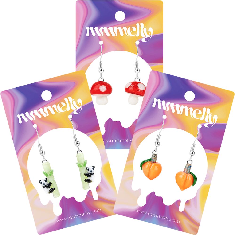 Mmmelty Handmade Glass Earrings | Assorted Styles | 48ct Refill