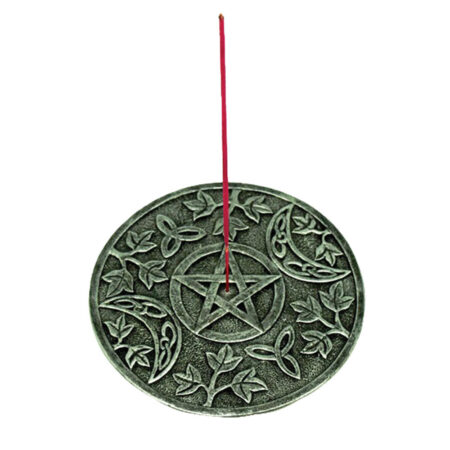 Pentagram Round Stick Incense Burner - 4.75"