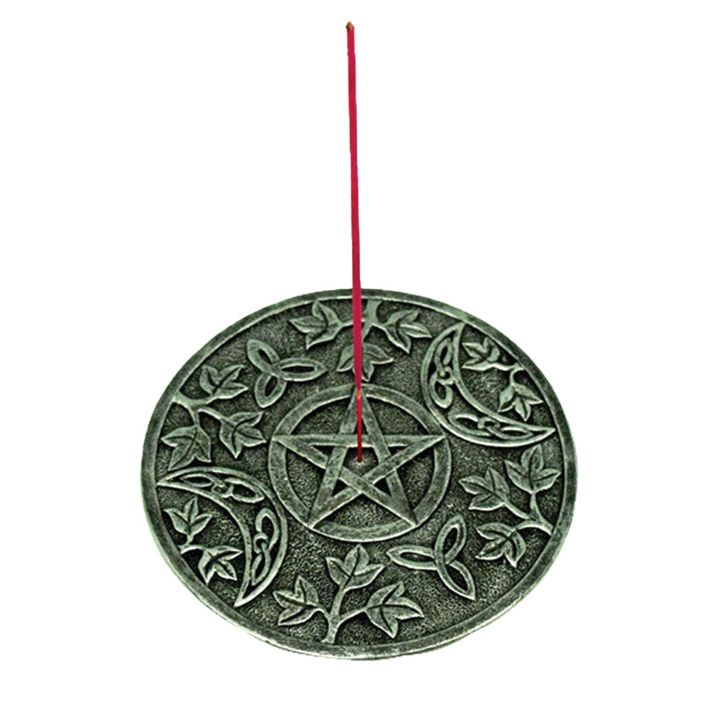 Pentagram Round Stick Incense Burner – 4.75″