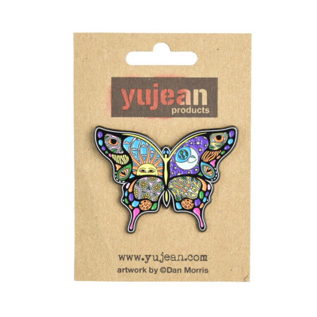Dan Morris Butterfly Enamel Pin - 2"x1.5"