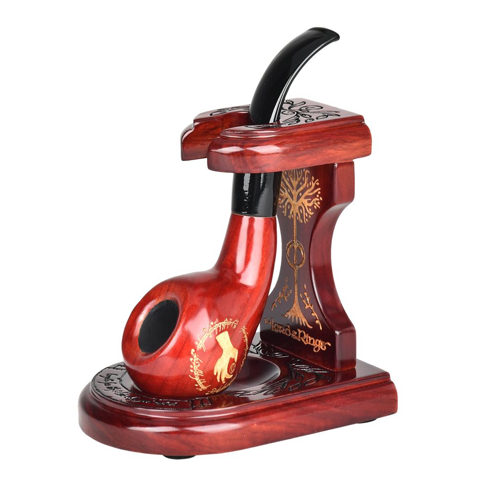 Pulsar Shire Pipes x LoTR MY PRECIOUS Pipe & MIDDLE-EARTH Pipe Stand Bundle – 5.5″