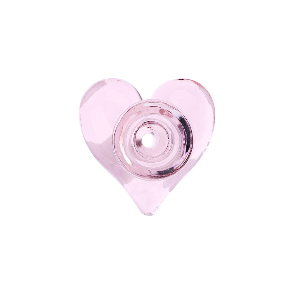 4CT BUNDLE - Pink Heart Glass Herb Slide - 14mm M - Image 3