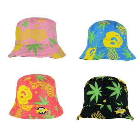Drippy Smile Cannabis Life Bucket Hat Reversible Accessory