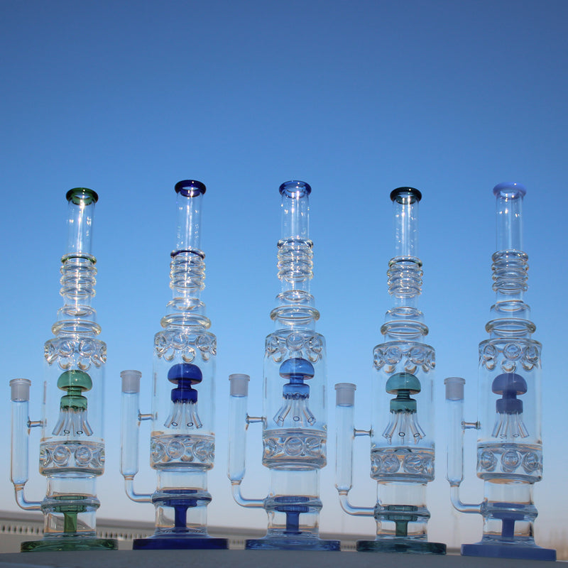 Jellyfish Sprinkler & Matrix Perc Glass Water Pipe 19.5″