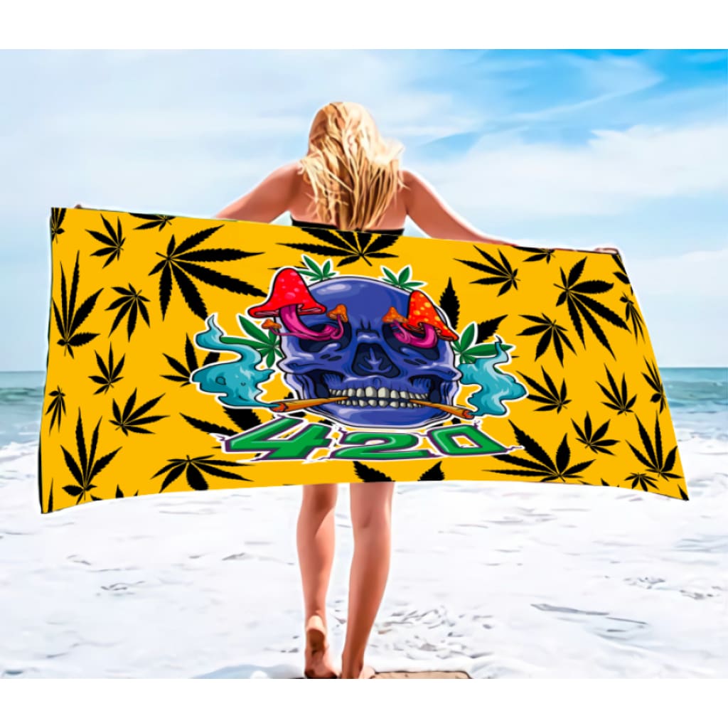 Skull Beach Towel for Bold Poolside Style