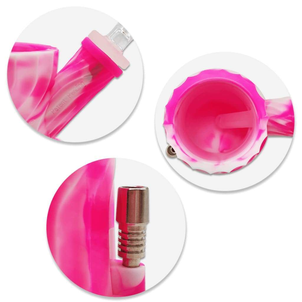 4-in-1 Silicone Glass Water Pipe with Double Percolator for Smooth Smoke - Image 9