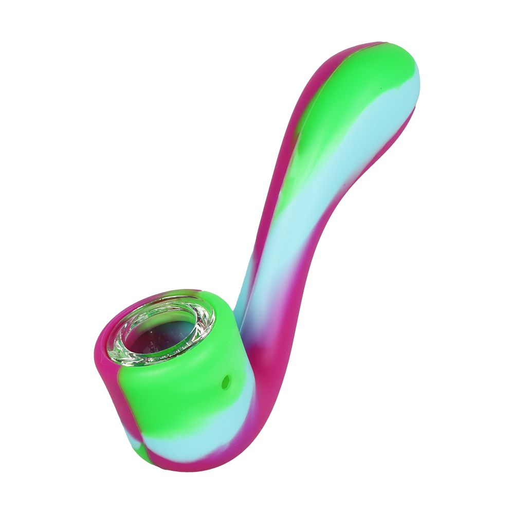 10CT BUNDLE - Silicone Mini Sherlock Hand Pipe - 4.5" / Assorted Colors - Image 4