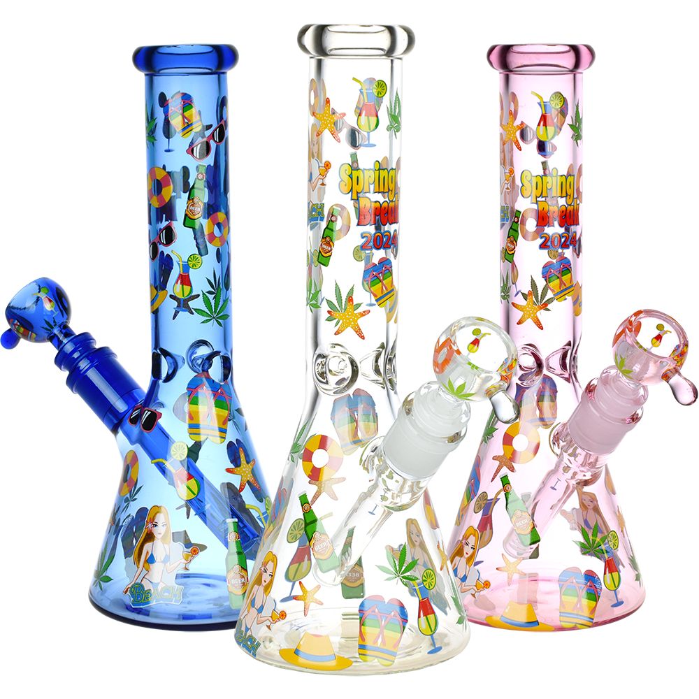 Spring Break 2024 Glass Beaker Water Pipe | 10″ | 14mm F