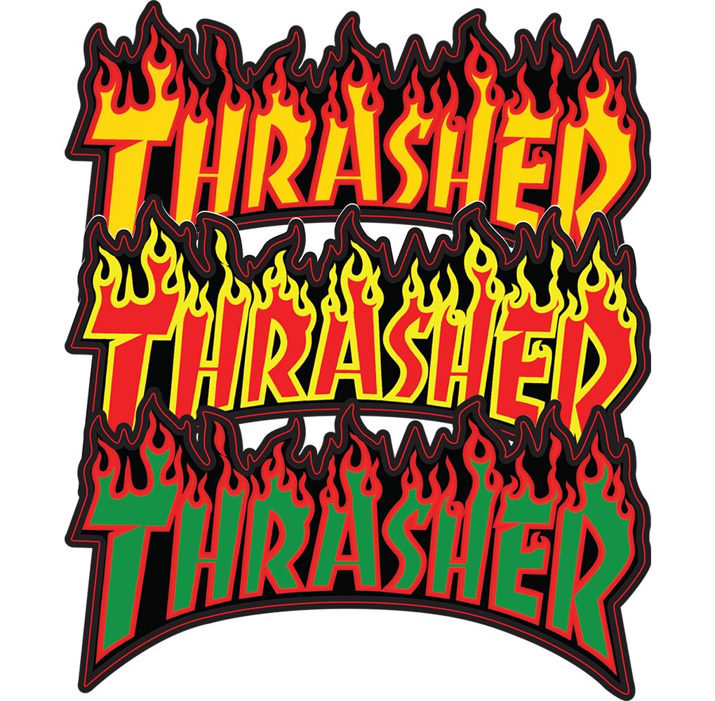 Thrasher Flaming Logo Sticker | 6″x3.25″