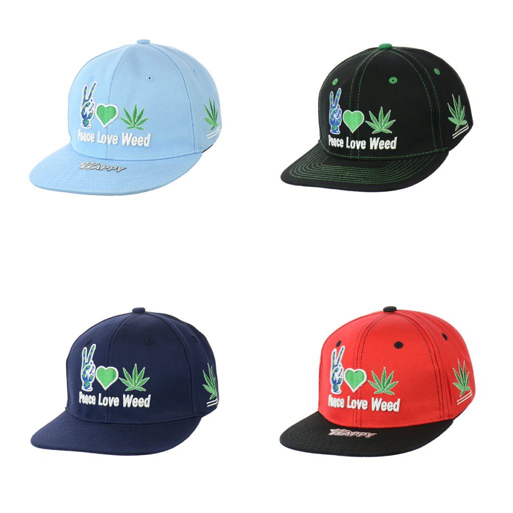 Embroidered ‘Peace & Love’ Snapback Cap