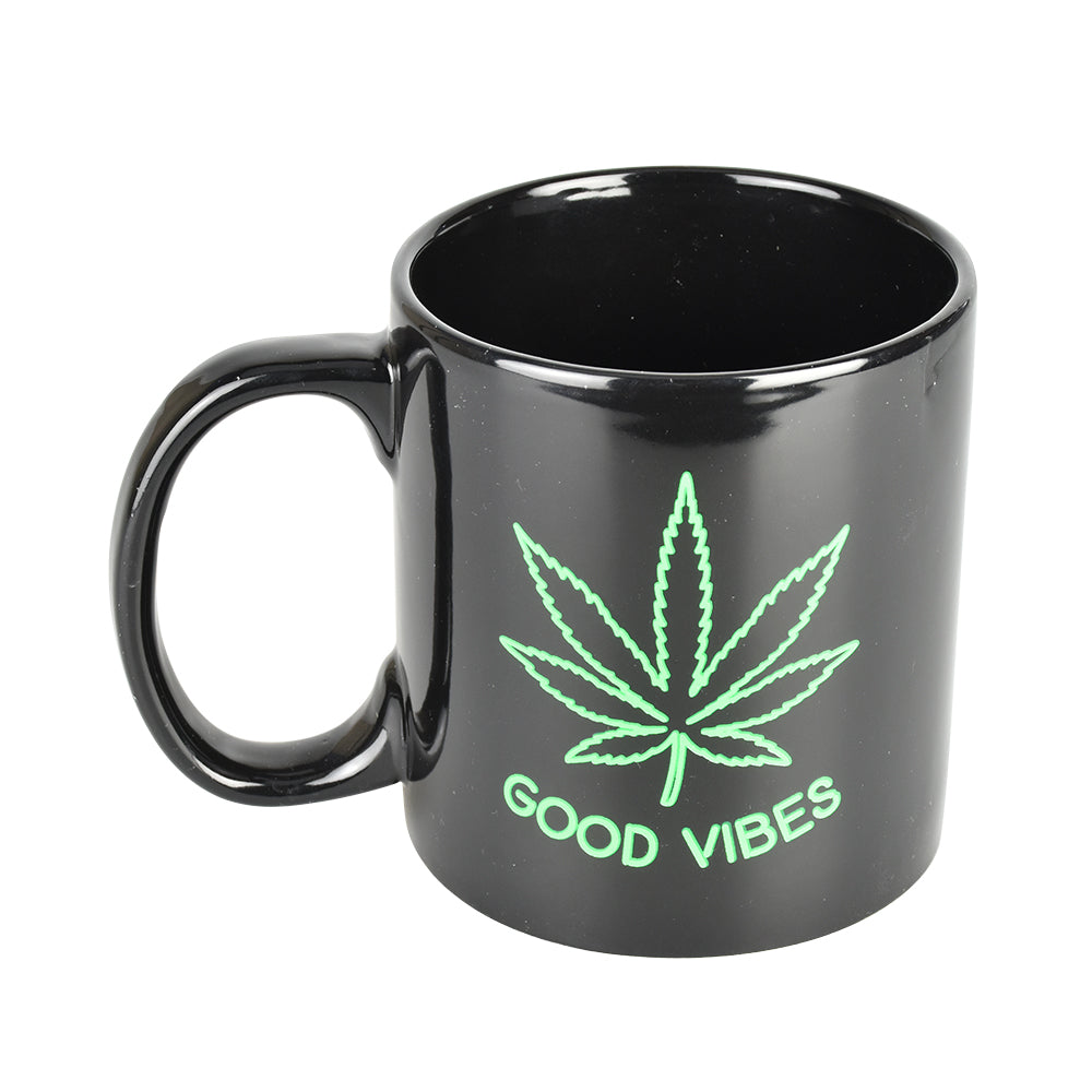 Good Vibes Blacklight Ceramic Drinking Mug – 22oz