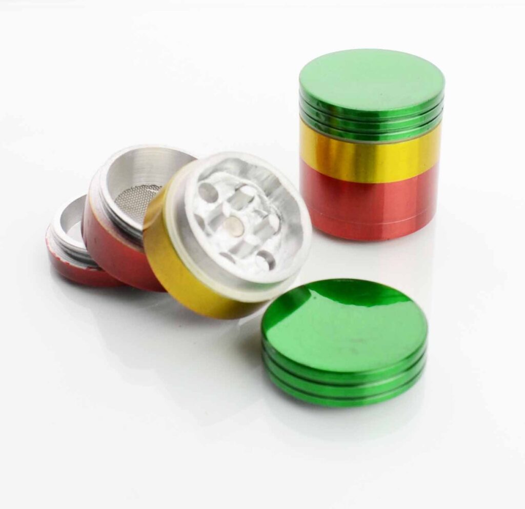 Vibrant Rasta Metal Dry Herb Grinder