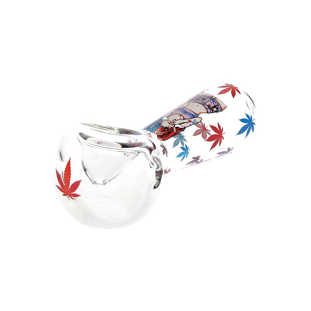 420 Anime Girl Glass Spoon Pipe - 4.5" 3ct - Image 2